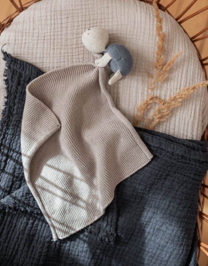 Kuscheltuch Schildkröte I Creme/Blau