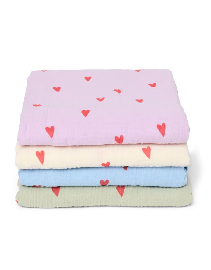Musselin Swaddle 70x70cm I Natural Hearts