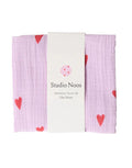 Musselin Swaddle 70x70cm I Lilac Hearts