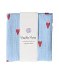 Musselin Swaddle 70x70cm I Light Blue Hearts