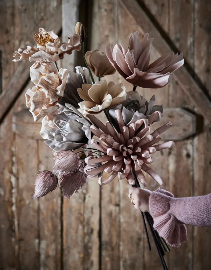 Kunstblume Happia Schaum 20cm I Natur