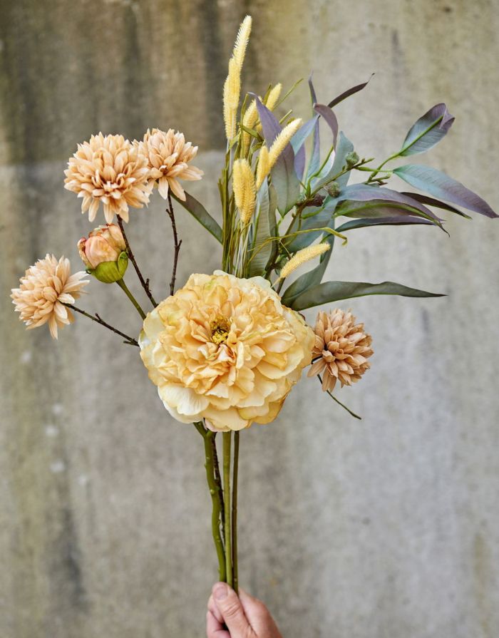 Kunstblume Pfingstrose H 58cm I Gelb