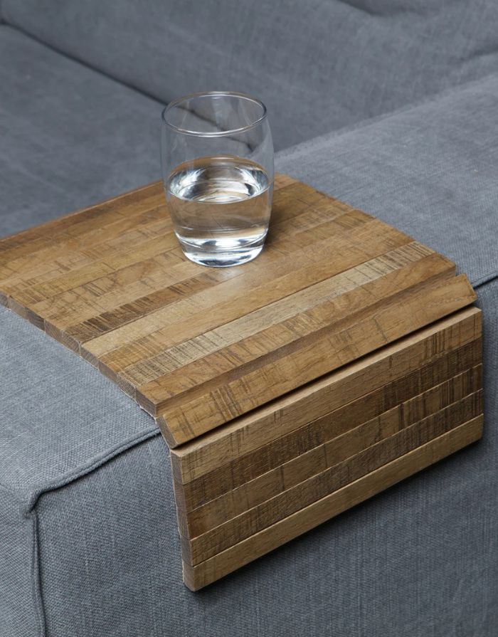 Flexibles Sofatablett I Eiche Antik-Finish