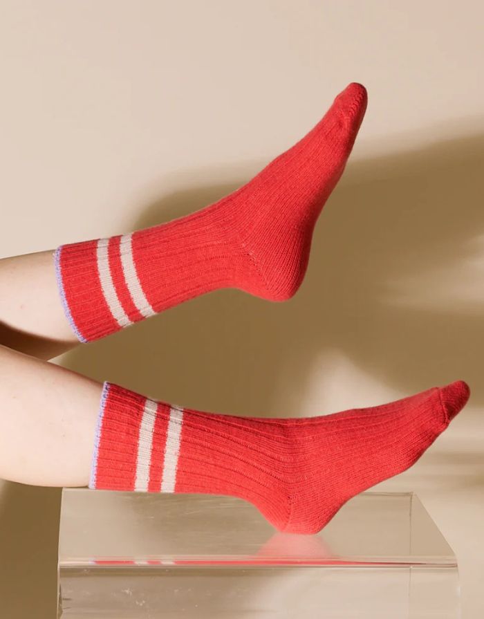 Popeia Stricksocken Wolle I Rot
