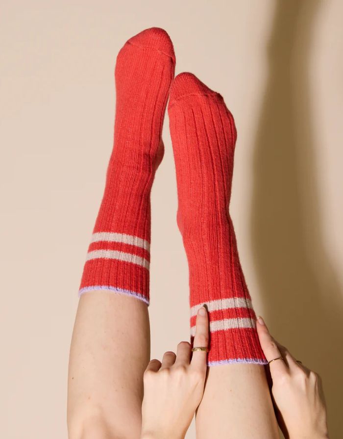 Popeia Stricksocken Wolle I Rot