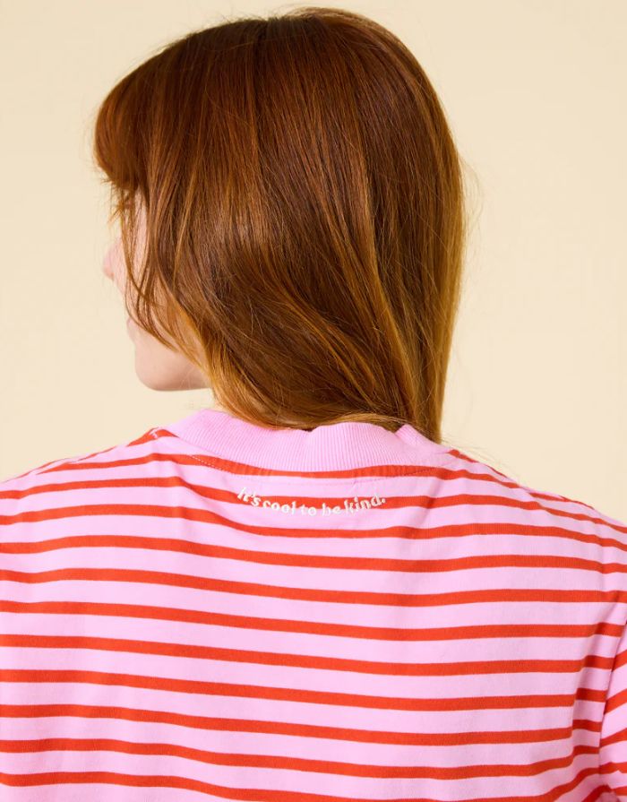 T-Shirt Gestreift I Pink/Rot