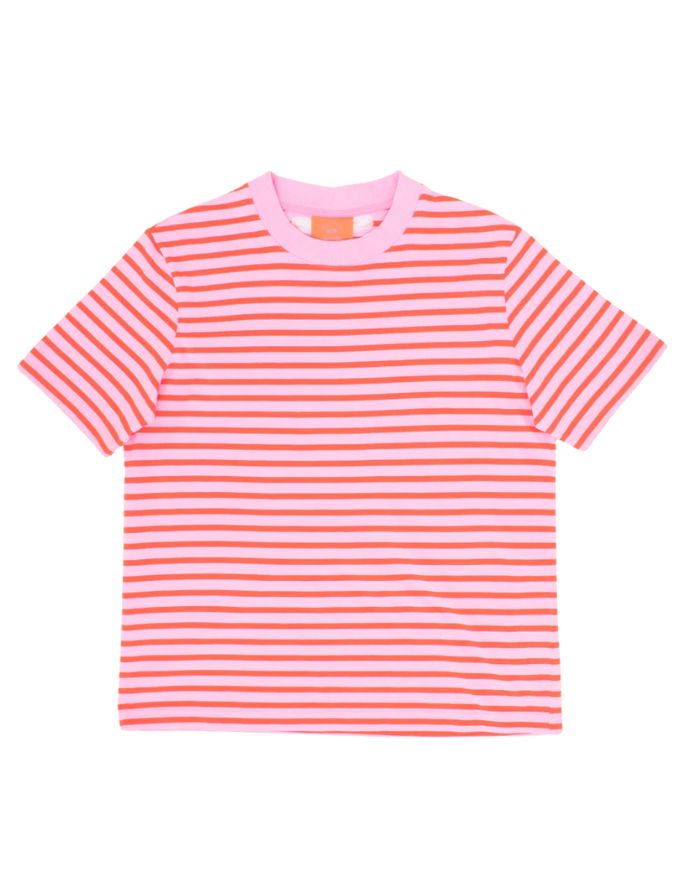 T-Shirt Gestreift I Pink/Rot