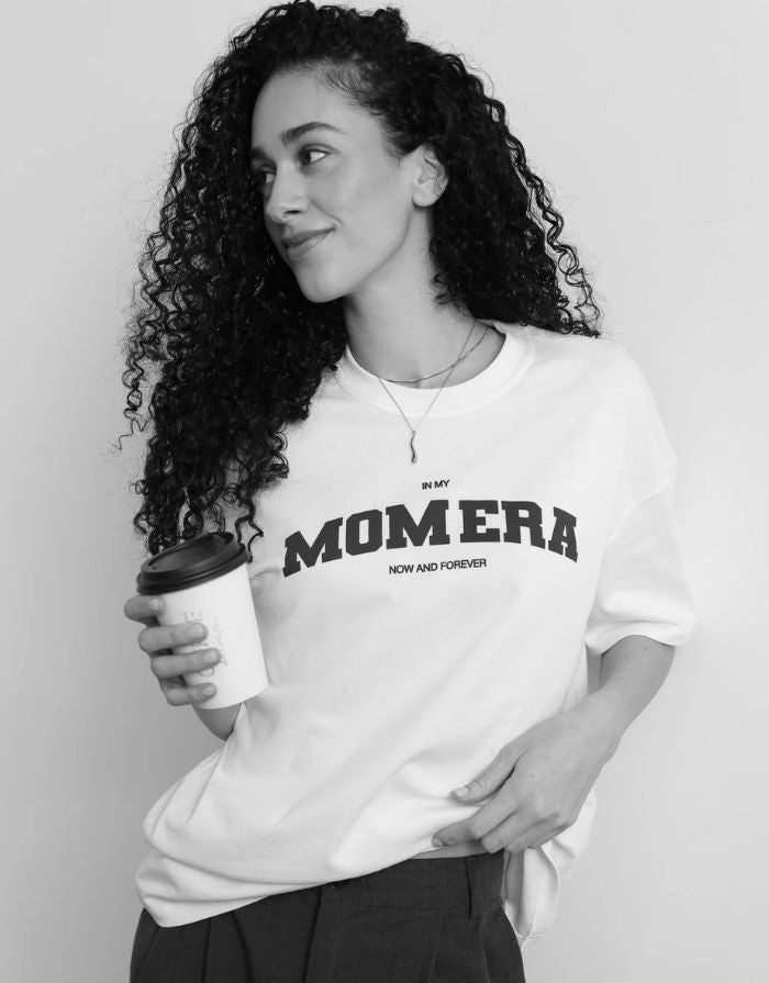 T-Shirt Mom Era I White/Burgundy