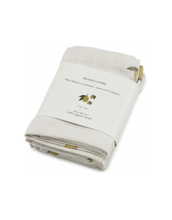 Mulltuch Musselin 3er- Set I Lemon