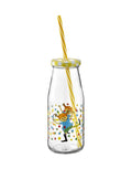 Glasflasche mit Strohhalm I Pippi Langstrumpf - Hoppsansa