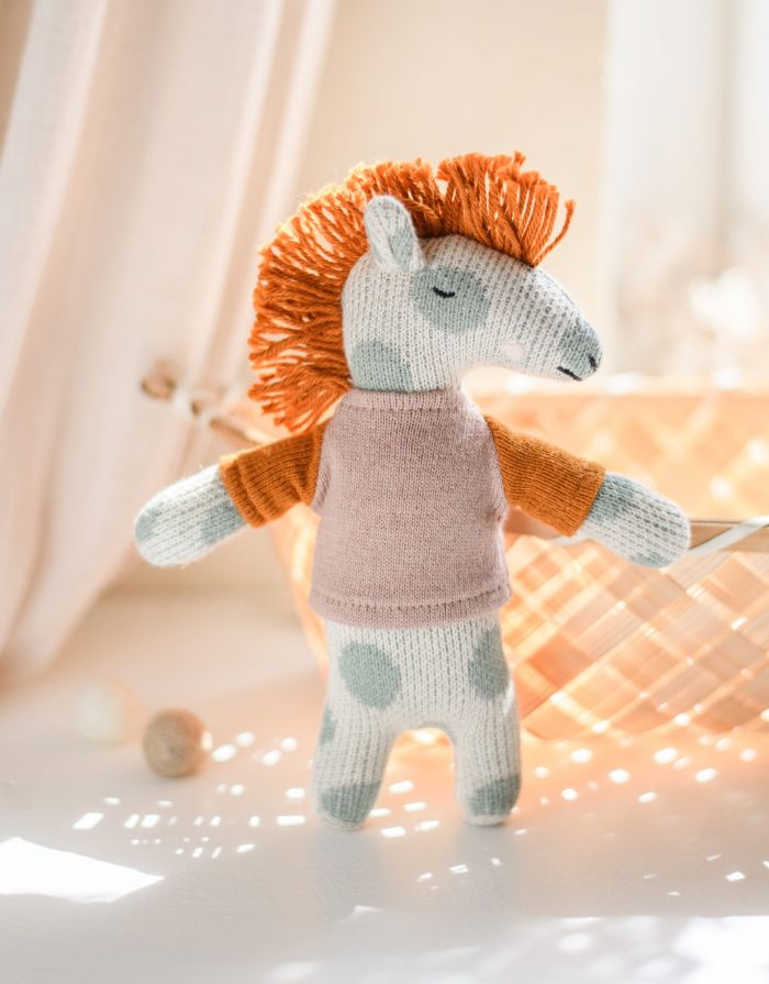 Kuscheltier Mini Pferd I Blaue Punkte