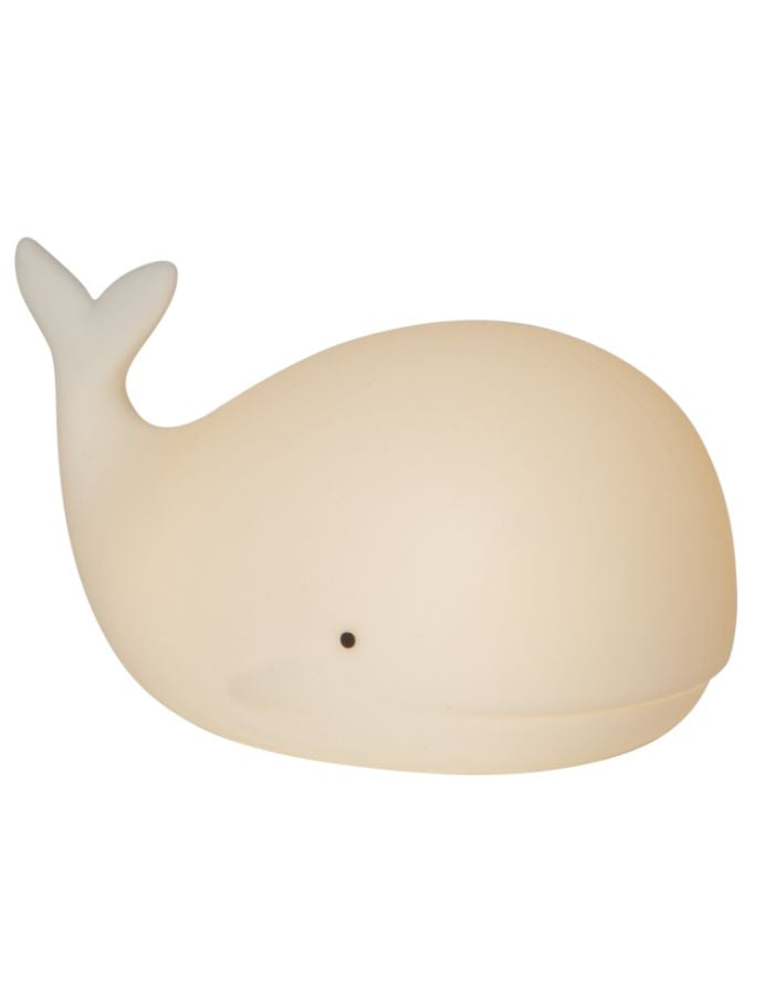 Nachtlicht Whale von Star Trading, weißer Wal, LED-Farbwechsel in 7 Farben, Timerfunktion, batteriebetrieben, Maße 16,7x9,5x10,9 cm.