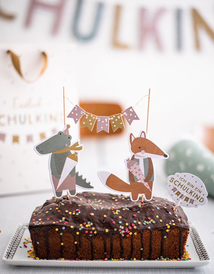 Cake Topper I Schulkind Pastell