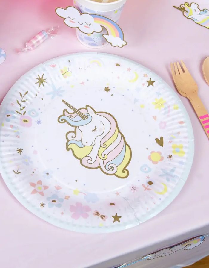 Pappteller 6er-Set I Einhorn
