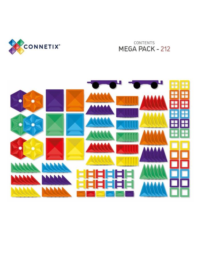 Magnetbausteine Mega Set 212-tlg. I Rainbow