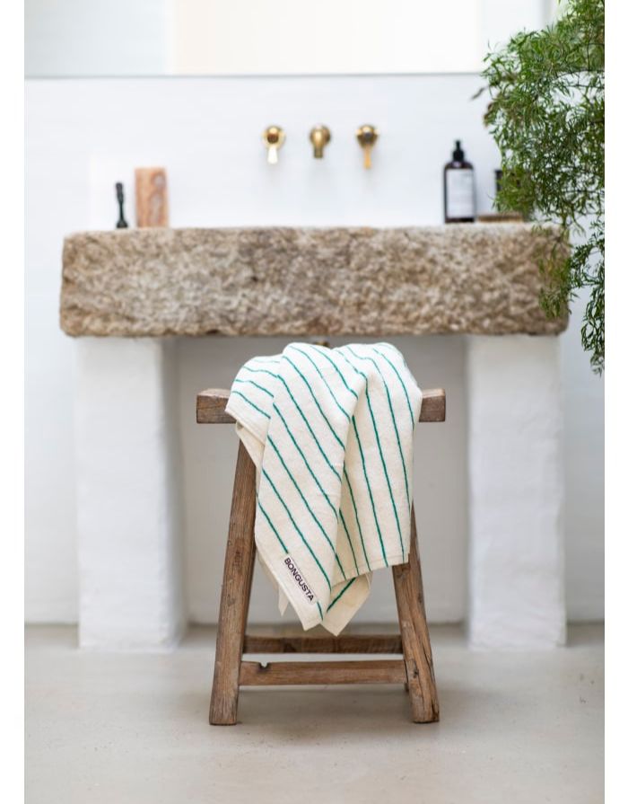 Badehandtuch 70x140cm I Pure White/Grass