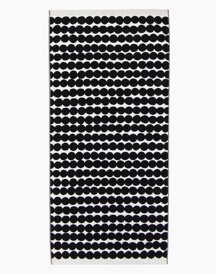 Badehandtuch Räsymatto 70x150cm I Schwarz/Weiß