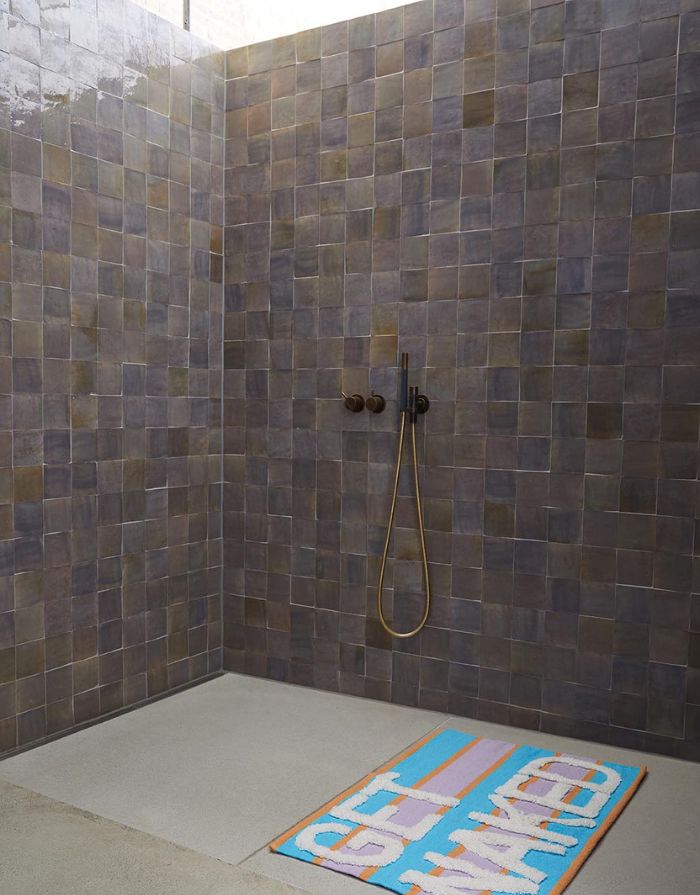 Badematte NAKED I Türkis/Lila