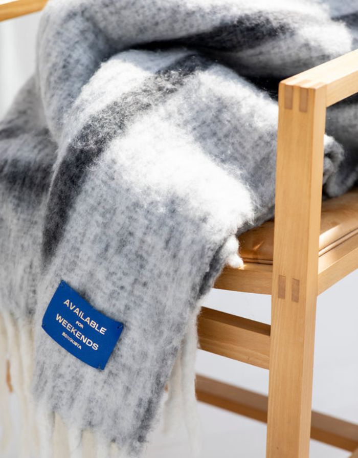 Wolldecke Weekend Plaid I Creme/Ink