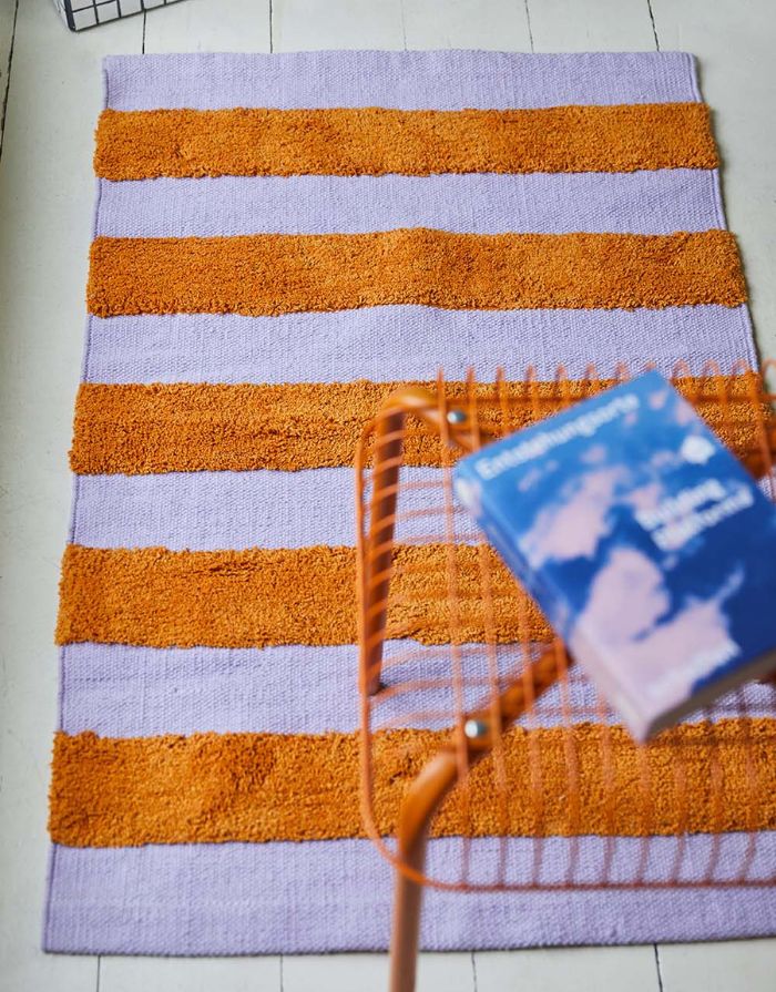 Teppich Biobaumwolle Sugar 60x90 I Lila/Orange