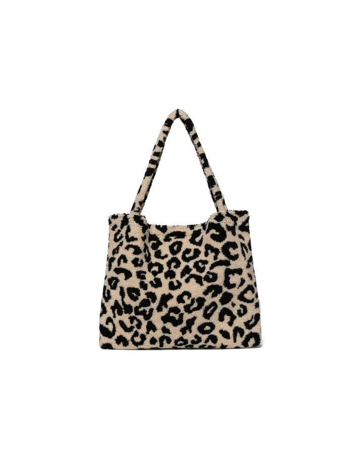Teddy Tasche mit Leo Muster in Schwarz und Beige von Studio Noos