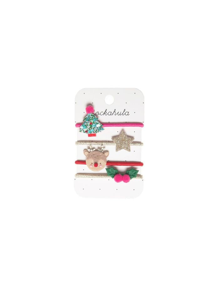 Haargummi 4er-Set I Festive Xmas Ponies