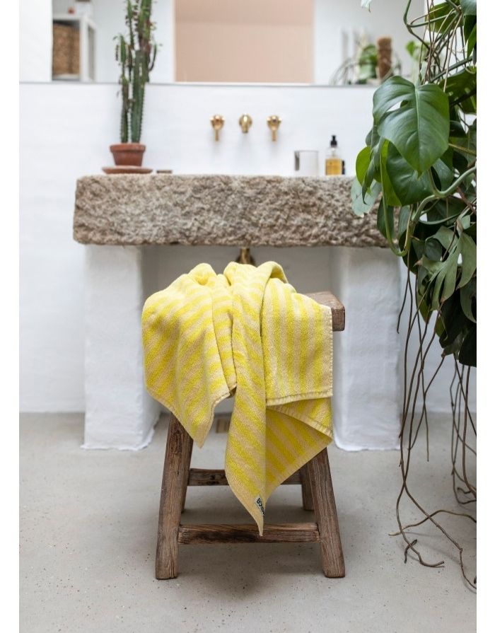 Handtuch 50x80cm I Pristine & Neon Yellow