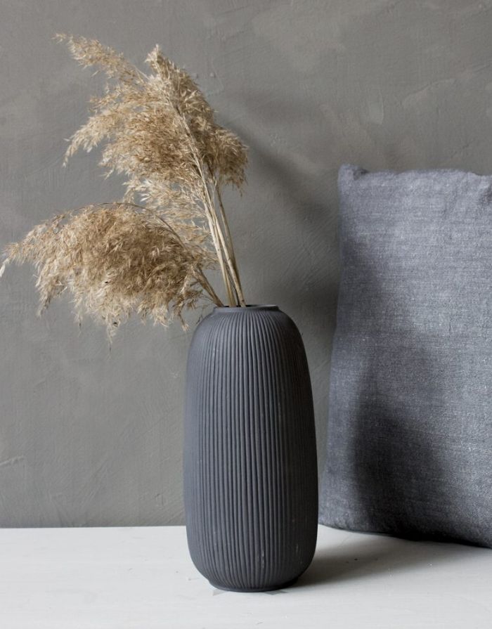 Vase Åby I Dunkelgrau