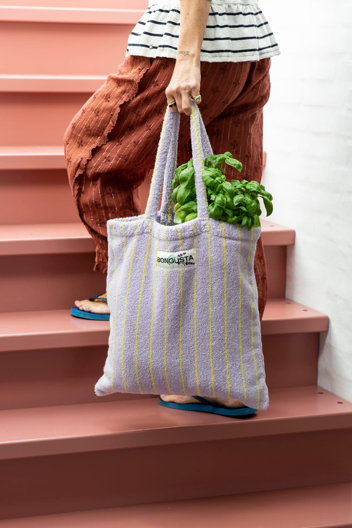 Beutel Frottee I Lilac/Neon Yellow